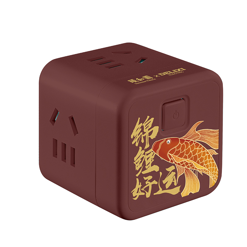 德力西（DELIXI）X颐和园联名灵感魔方排插 CD98H-CK4X/B YHY 只 酒红